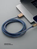 Дата-кабель Jeans USB - Lightning, медь/джинса, 1.2м, синий, Deppa 72520
