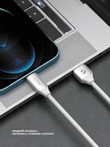 Дата-кабель Silk USB - Lightning, 1,2м, белый, Deppa 72534