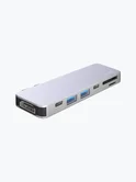 USB-C адаптер для MacBook 7-в-1, серебро, Deppa 73122