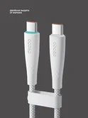Дата-кабель Fly USB-С - USB-С, 60Вт, 2м, белый, Deppa 72547