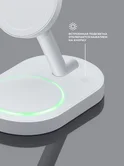 Беспроводная зарядная станция 3 в 1 MagSafe QI2 NEO, белый, Deppa